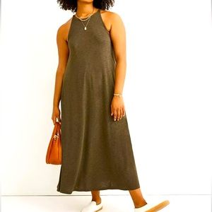 Madewell Knit Cami Midi/Maxi Dress in Heather Dried Olive